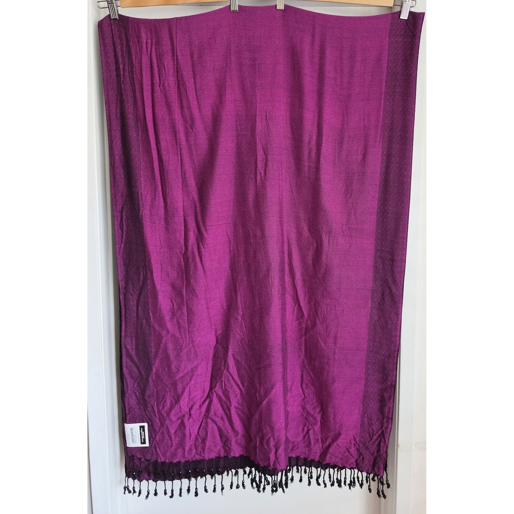 Women's Magenta Geometric Shawl Wrap 89in Scarf Stole Rectangle NWT
